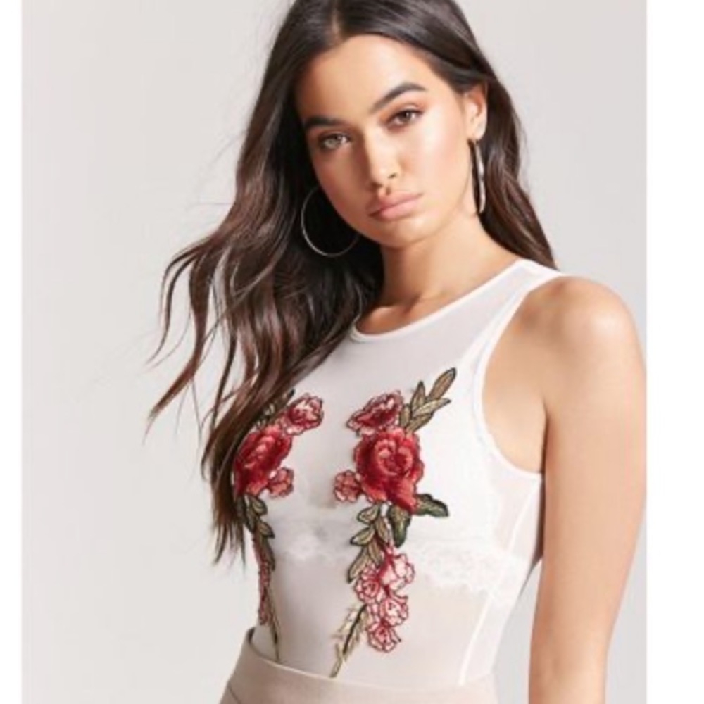 Sheer white bodysuit